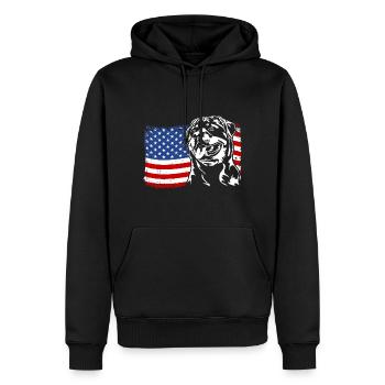 Rottweiler America Flag Chien Chiens Wilsigns - Sweat à capuche Premium bio Homme - noir - Devant - Nico (187cm)