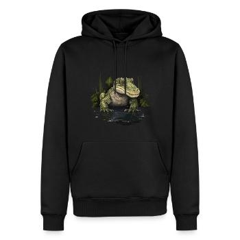 Krokodil Alligator Kaiman Reptil - Männer Premium Bio Hoodie - Schwarz - Vorne - Nico (187cm)