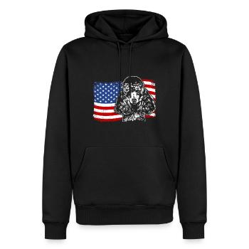 Zwergpudel Amerika Fahne Hunde Wilsigns - Männer Premium Bio Hoodie - Schwarz - Vorne - Nico (187cm)