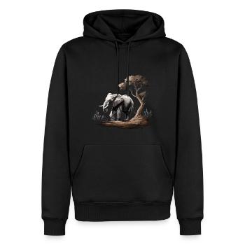 Elefant Afrika Asien Tier - Männer Premium Bio Hoodie - Schwarz - Vorne - Nico (187cm)