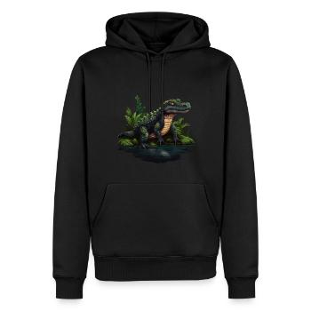 Krokodil Alligator Kaiman Reptil - Männer Premium Bio Hoodie - Schwarz - Vorne - Nico (187cm)