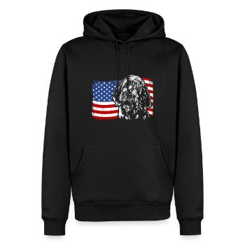 Spinone Italiano Amerika Fahne Hund Hunde Wilsigns - Männer Premium Bio Hoodie - Schwarz - Vorne - Nico (187cm)