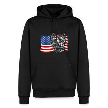 West Highland White Terrier America Flag Dogs - Men’s Premium Organic Hoodie - black - Front - Nico (187cm)