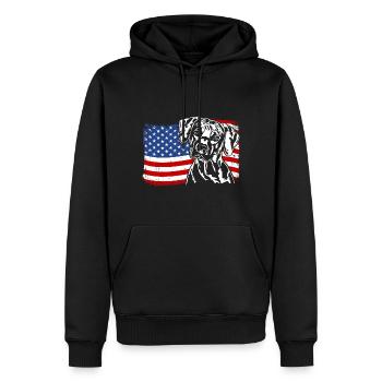 Rhodesian Ridgeback America Flag Dogs Wilsigns - Sweat à capuche Premium bio Homme - noir - Devant - Nico (187cm)