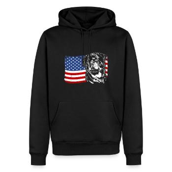 Rottweiler America Flag Chien Chiens Wilsigns - Sweat à capuche Premium bio Homme - noir - Devant - Nico (187cm)