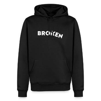 Cassé - Gebrochen - Sweat à capuche Premium bio Homme - noir - Devant - Nico (187cm)