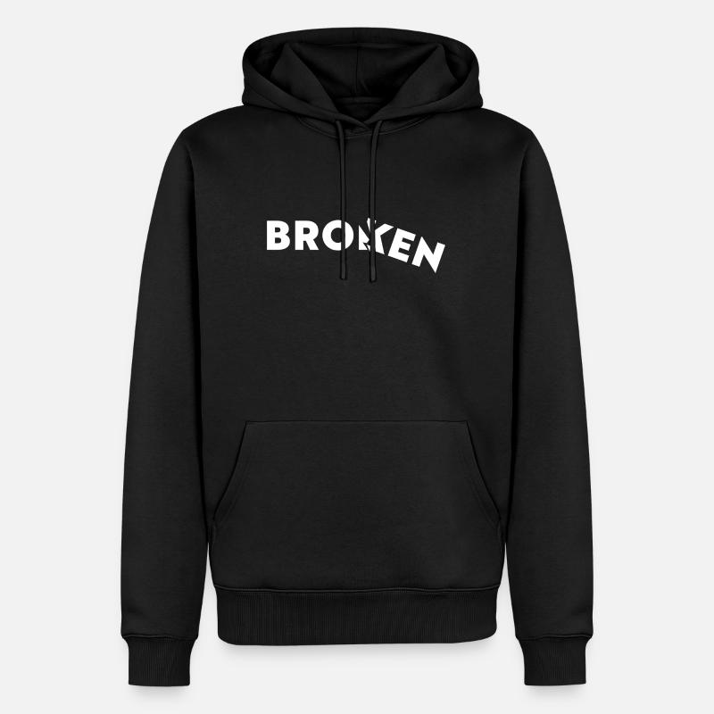 Broken - Gebrochen - Männer Premium Bio Hoodie - Schwarz