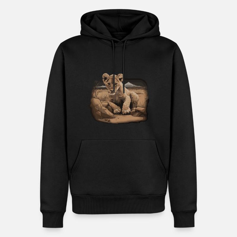 Lion Wildcat - Sweat à capuche Premium bio Homme - noir