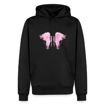 Angel wings,pink,colorful wings,graffiti - Men’s Premium Organic Hoodie - black - Front - Nico (187cm)