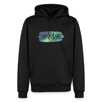 Island Hotdog Polarlicht Aurora Borealis - Männer Premium Bio Hoodie - Schwarz - Vorne - Nico (187cm)