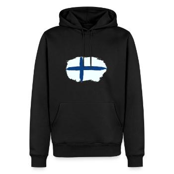 Finlande Scandinavie - Sweat à capuche Premium bio Homme - noir - Devant - Nico (187cm)