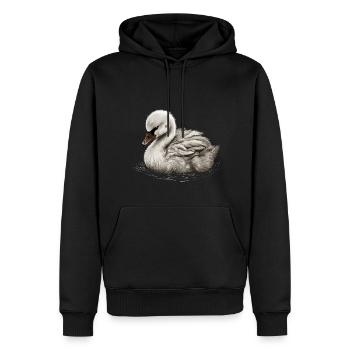 Bébé cygne Oiseau Poussin - Sweat à capuche Premium bio Homme - noir - Devant - Nico (187cm)