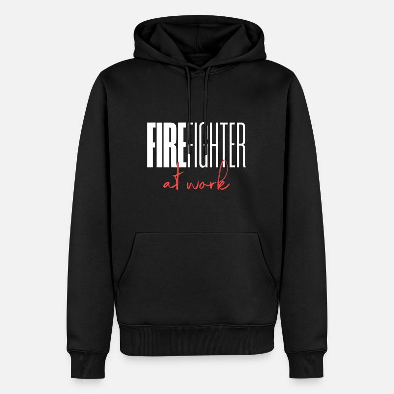 Pompier au travail - Sweat à capuche Premium bio Homme - noir