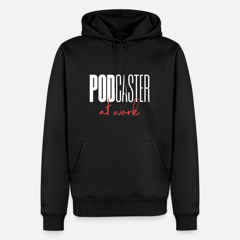 Podcaster Podcast au travail - Sweat à capuche Premium bio Homme - noir