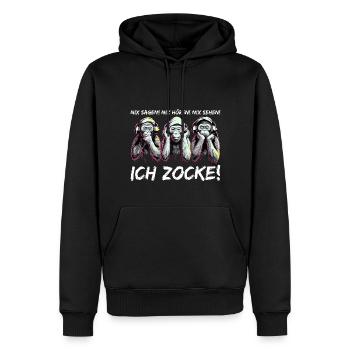 Nix Hören Ich Zocke Affen Gaming Gamer Headset - Männer Premium Bio Hoodie - Schwarz - Vorne - Nico (187cm)