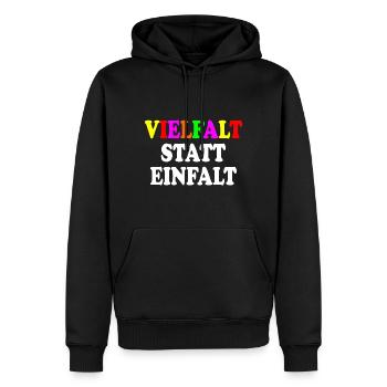 vielfalt statt einfalt - Männer Premium Bio Hoodie - Schwarz - Vorne - Nico (187cm)