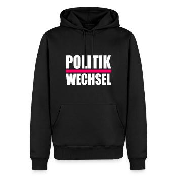 politikwechsel - Männer Premium Bio Hoodie - Schwarz - Vorne - Nico (187cm)