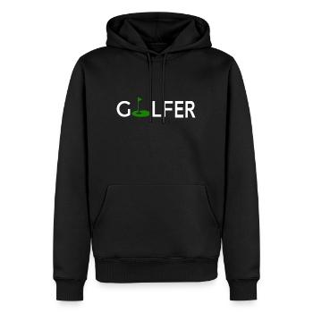 Golfer - Männer Premium Bio Hoodie - Schwarz - Vorne - Nico (187cm)