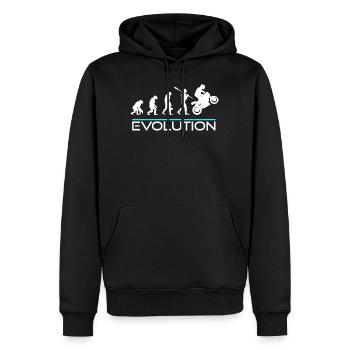 Motorrad evolution shirt - Männer Premium Bio Hoodie - Schwarz - Vorne - Nico (187cm)