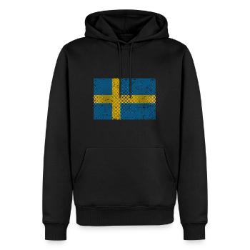 Schweden - Männer Premium Bio Hoodie - Schwarz - Vorne - Nico (187cm)