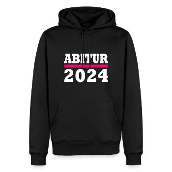 Abitur 2024 - Männer Premium Bio Hoodie - Schwarz - Vorne - Nico (187cm)