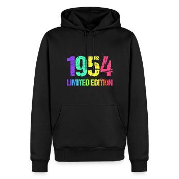 1954 Limited Edition Jahrgang 54er Retro Jahrgang - Männer Premium Bio Hoodie - Schwarz - Vorne - Nico (187cm)