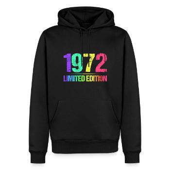1972 Limited Edition Jahrgang 72er Retro Jahrgang - Männer Premium Bio Hoodie - Schwarz - Vorne - Nico (187cm)
