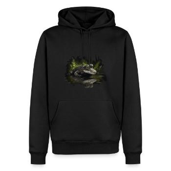 Baby Krokodil Alligator Kaiman Reptil - Männer Premium Bio Hoodie - Schwarz - Vorne - Nico (187cm)