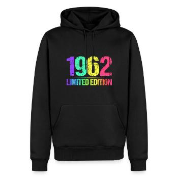 1962 Limited Edition Jahrgang 62er Retro Jahrgang - Männer Premium Bio Hoodie - Schwarz - Vorne - Nico (187cm)