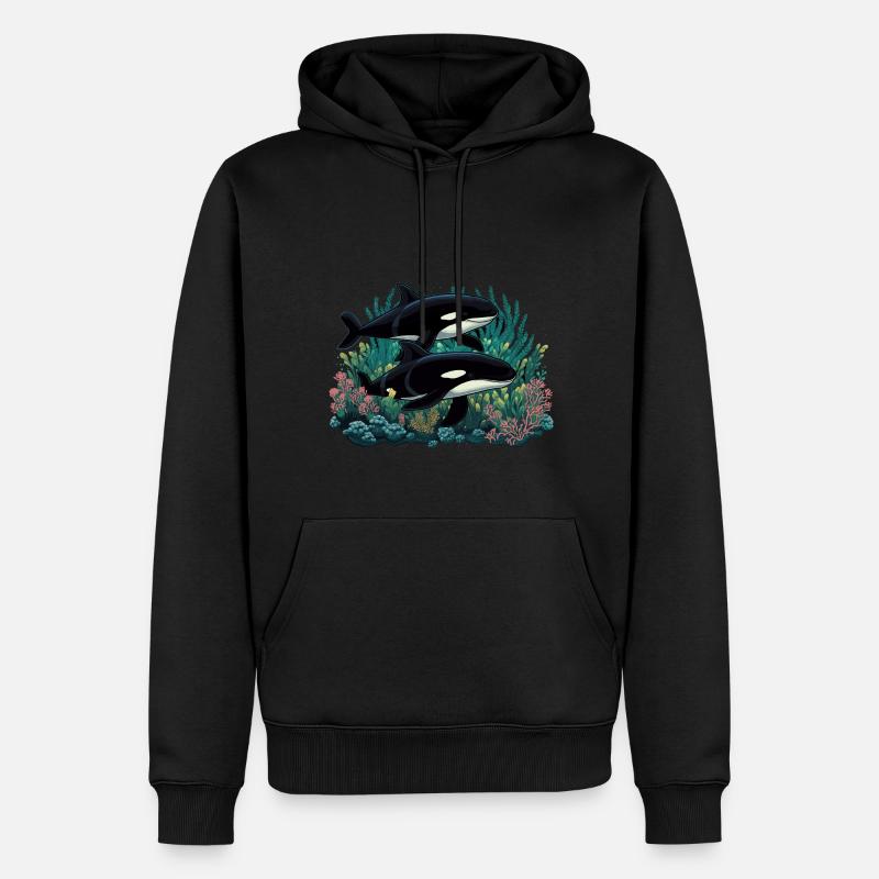 Orka Wal Killerwal Schwertwal - Männer Premium Bio Hoodie - Schwarz