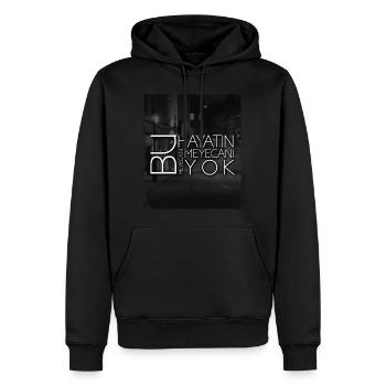 Bu Hayatin heyecani meyecani yok - Männer Premium Bio Hoodie - Schwarz - Vorne - Nico (187cm)
