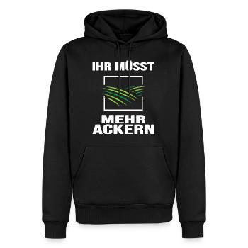 Traktor Traktorfahrer "Ackern" Schlepper Bauernhof - Männer Premium Bio Hoodie - Schwarz - Vorne - Nico (187cm)