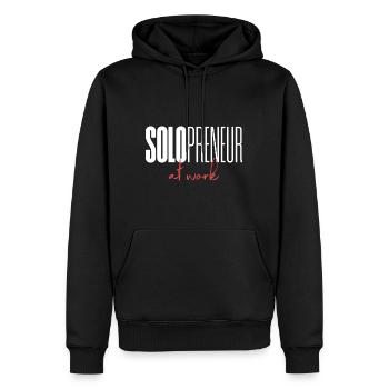 Solopreneur at work - Männer Premium Bio Hoodie - Schwarz - Vorne - Nico (187cm)