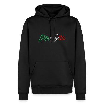 PERE FETTO Geschenkidee Humor Italienischer Papa - Männer Premium Bio Hoodie - Schwarz - Vorne - Nico (187cm)