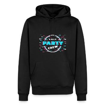 Malle Party Crew Glitch Palmen Urlaub Reise - Männer Premium Bio Hoodie - Schwarz - Vorne - Nico (187cm)