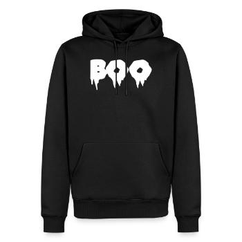 Boo - Halloween - Sweat à capuche Premium bio Homme - noir - Devant - Nico (187cm)