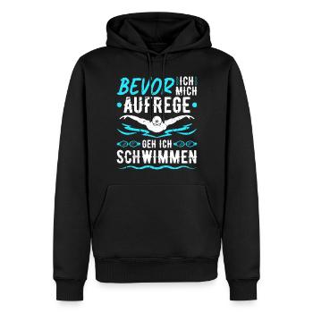 Bevor Ich Mich Aufrege Schwimmen Schwimm - Männer Premium Bio Hoodie - Schwarz - Vorne - Nico (187cm)