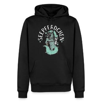 Seepferdchen Schwimmen Mädchen Schwimm - Männer Premium Bio Hoodie - Schwarz - Vorne - Nico (187cm)