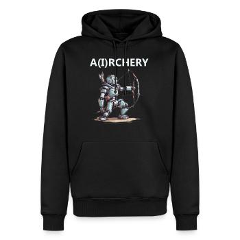 Bogenschütze - Männer Premium Bio Hoodie - Schwarz - Vorne - Nico (187cm)