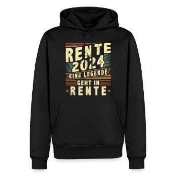 Ruhestand 2024 Vintage Legende Rente - Männer Premium Bio Hoodie - Schwarz - Vorne - Nico (187cm)