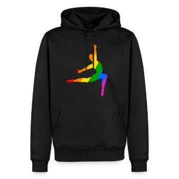 Ballet Danse dans l’arc-en-ciel - Sweat à capuche Premium bio Homme - noir - Devant - Nico (187cm)