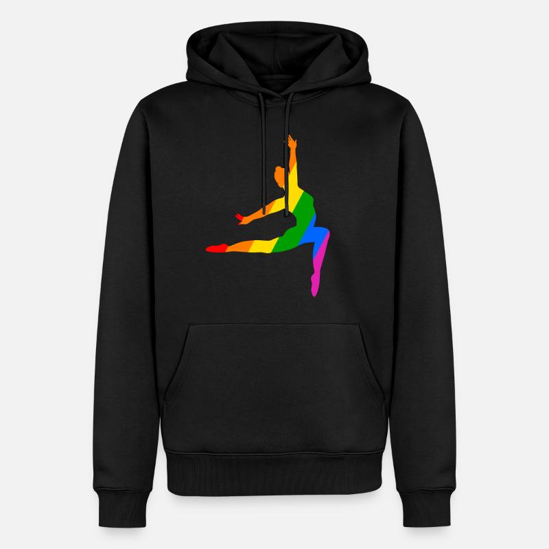 Ballet Danse dans l’arc-en-ciel - Sweat à capuche Premium bio Homme - noir