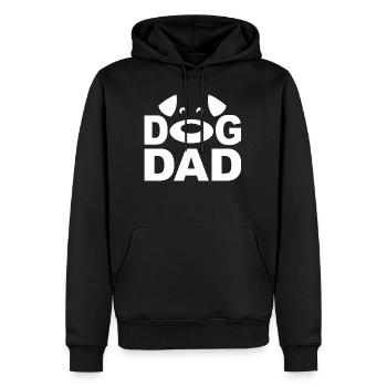Papa chien - Sweat à capuche Premium bio Homme - noir - Devant - Nico (187cm)