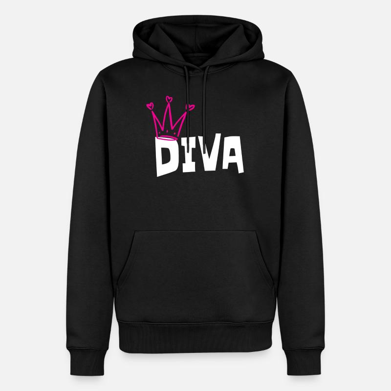 Diva - Männer Premium Bio Hoodie - Schwarz