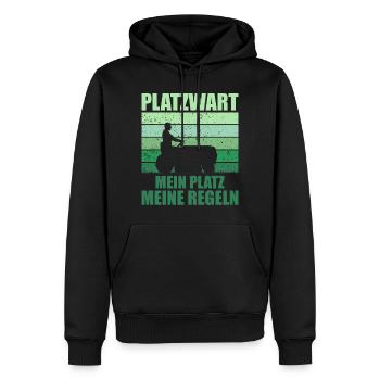Platzwart Garten Rasenmäher Geschenk - Männer Premium Bio Hoodie - Schwarz - Vorne - Nico (187cm)