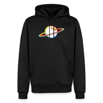 Planet - Männer Premium Bio Hoodie - Schwarz - Vorne - Nico (187cm)