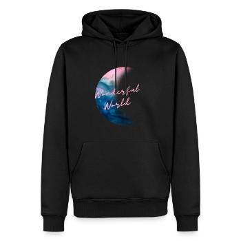 Wonderful world - Männer Premium Bio Hoodie - Schwarz - Vorne - Nico (187cm)