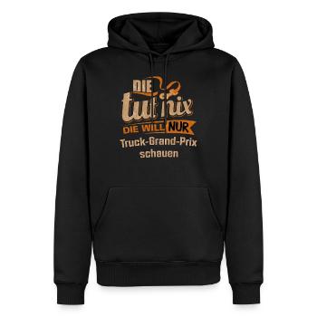 Die tut nix - Die will nur Truck Grand Prix - - Männer Premium Bio Hoodie - Schwarz - Vorne - Nico (187cm)