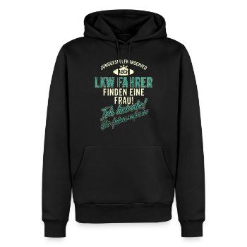 JGA BRAEUTIGAM - LKW Fahrer - Version Auch - - Männer Premium Bio Hoodie - Schwarz - Vorne - Nico (187cm)