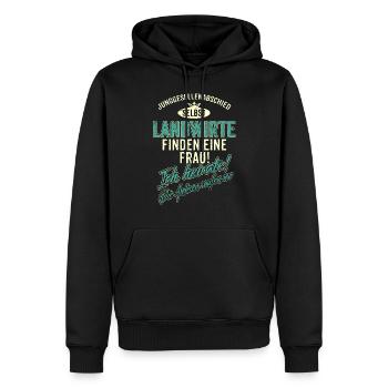 JGA BRAEUTIGAM - Landwirt - finden eine Frau - - Männer Premium Bio Hoodie - Schwarz - Vorne - Nico (187cm)